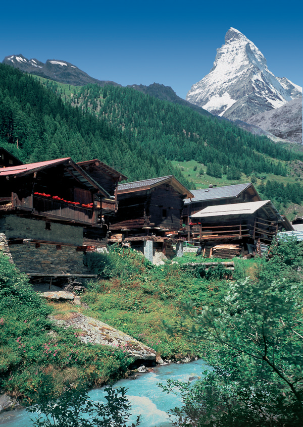 Postkarte · Schweiz · Zermatt · Matterhorn Haeuser