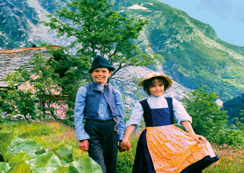 Postkarte · Schweiz · Trachten · Heidi Peter Kinder